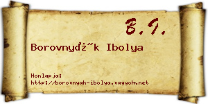 Borovnyák Ibolya névjegykártya